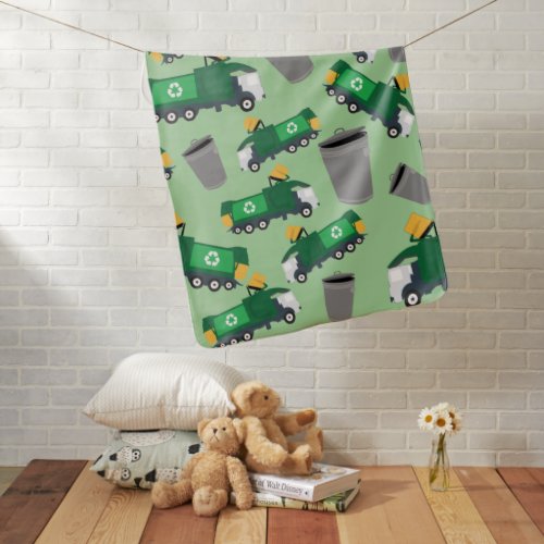 Recycling Garbage Truck Pattern Baby Blanket