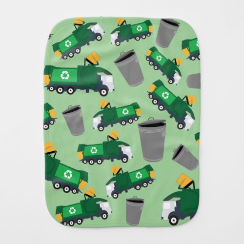 Recycling Garbage Truck Pattern Baby Burp Cloth