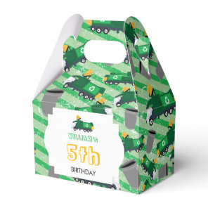 Recycling Garbage Truck Pattern Birthday Favor Boxes