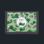 Recycling Garbage Truck Pattern Boys Name Trifold Wallet<br><div class="desc">We should all recycle. Cute recycling truck pattern with trash cans. Ideal Christmas present,  birthday gift,  nursery decor,  kids room art,  home decor or back to school. Customize the name to make it your own.</div>
