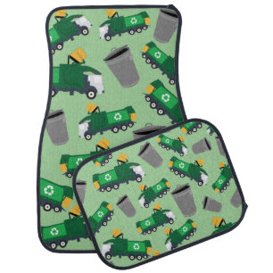 Recycling Garbage Truck Pattern Car Floor Mat