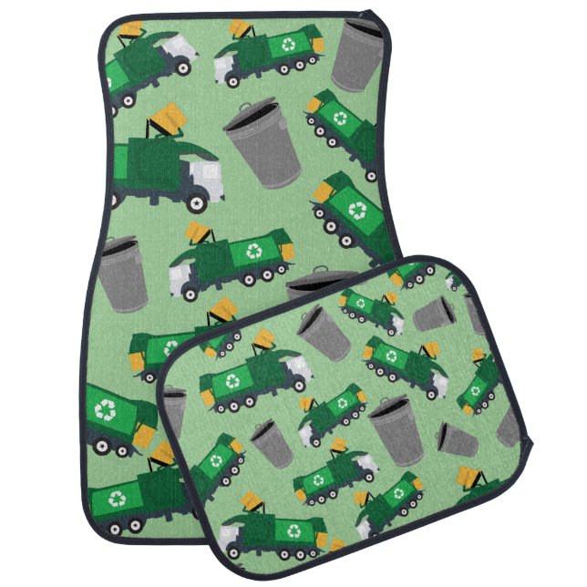 Recycling Garbage Truck Pattern Car Floor Mat (Set)