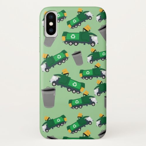 Recycling Garbage Truck Pattern iPhone X Case