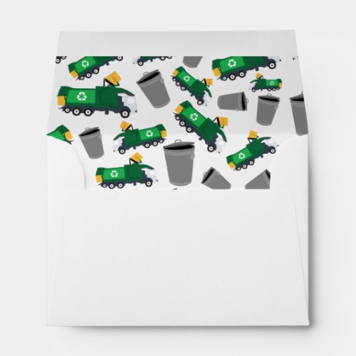 Recycling Garbage Truck Pattern Envelope