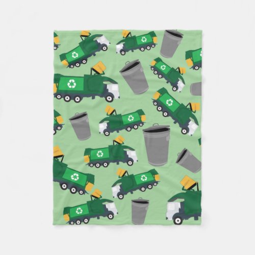 Recycling Garbage Truck Pattern Fleece Blanket