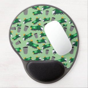 Recycling Garbage Truck Pattern Gel Mouse Pad