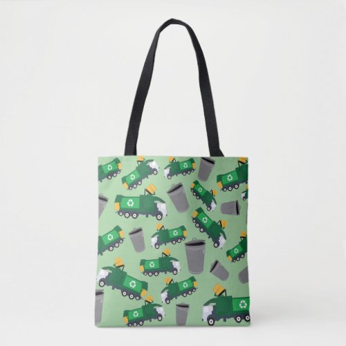 Recycling Garbage Truck Pattern Tote Bag