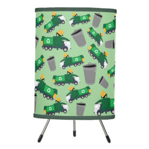 Recycling Garbage Truck Pattern Tripod Lamp