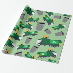 Recycling Garbage Truck Pattern Wrapping Paper