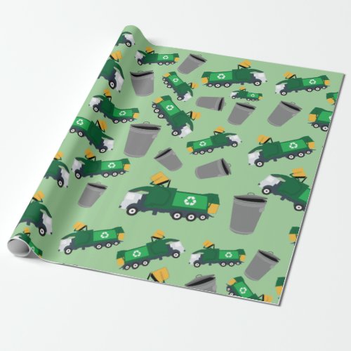 Recycling Garbage Truck Pattern Wrapping Paper