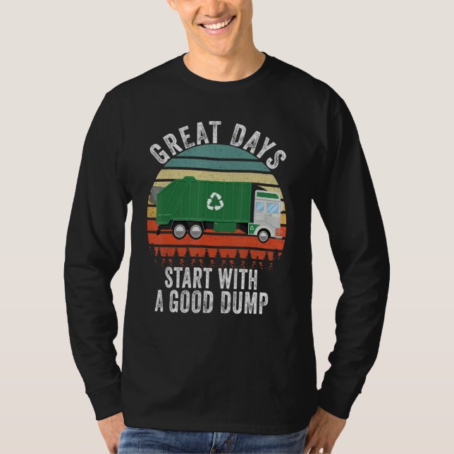 Recycling Garbage Truck Trash Collector  Recycling T-Shirt (Front)
