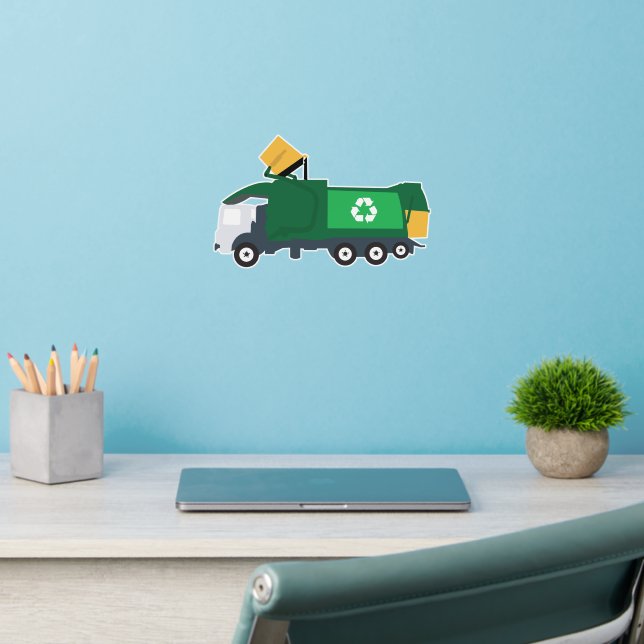 Recycling Garbage Truck Wall Decal (Home Office 2)