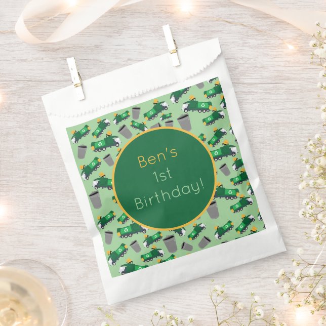 Recycling Garbage Trucks Pattern Favor Bag (Clipped)