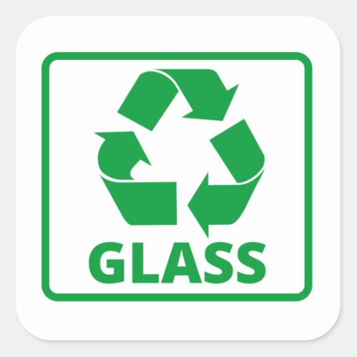 Recycling glass sign classic  square sticker