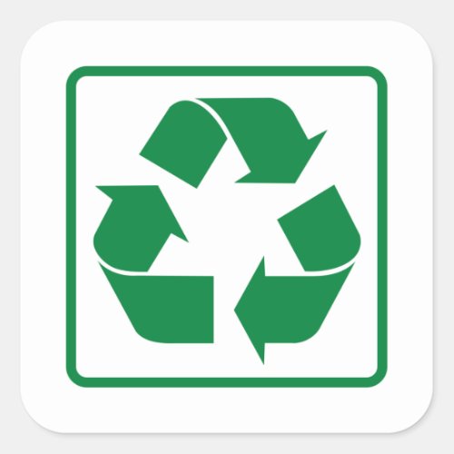 Recycling green Symbol  Square Sticker