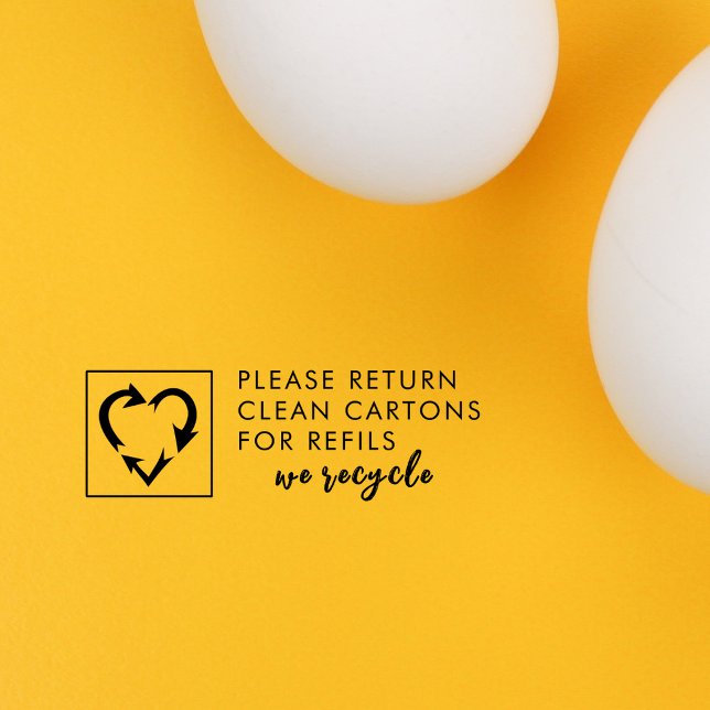 Recycling Heart Custom Text Egg Carton Refills Sel Self-inking Stamp (Creator Uploaded)