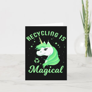 Recycling Is Magical Unicorn Earth Day T Shirt  Card