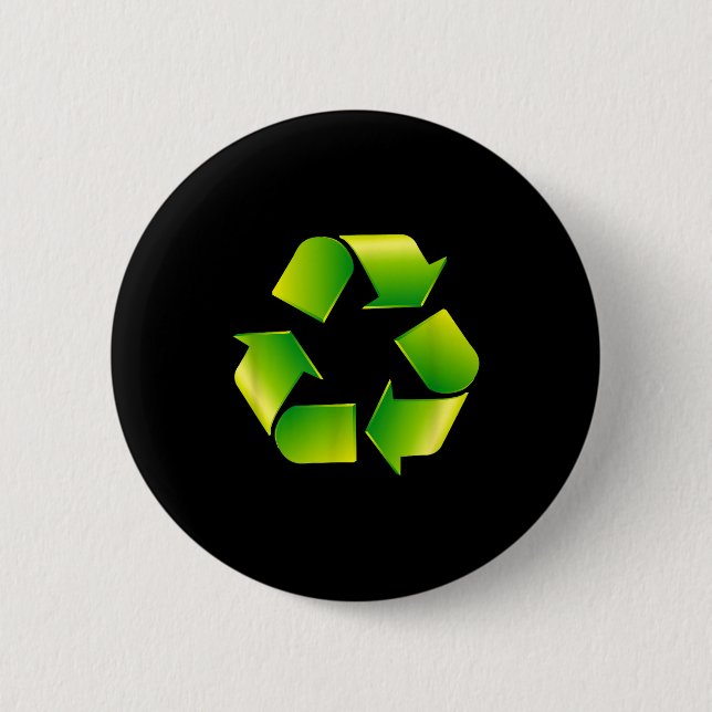 Recycling Logo Recycle Symbol Earth Day  Button (Front)