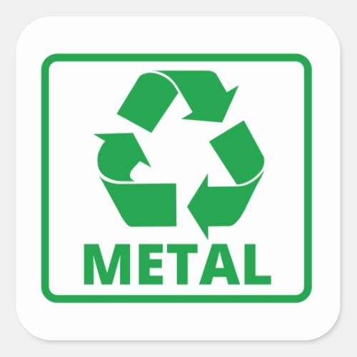 Recycling metal sign classic  square sticker