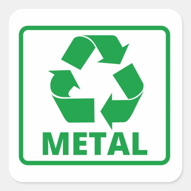 Recycling metal sign classic  square sticker (Front)