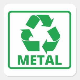 Recycling metal sign classic square sticker