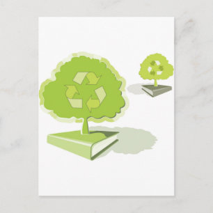 Recycling paper! Save trees! Postcard