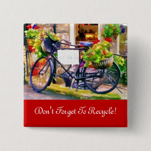 RECYCLING PINBACK BUTTON