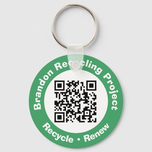 Recycling Project QR Code Recycle  Renew Keychain