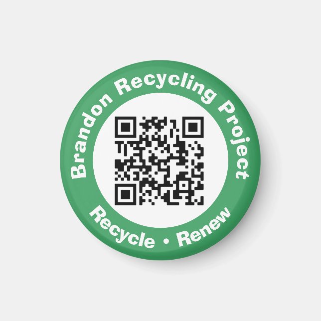 Recycling Project QR Code Recycle & Renew. Magnet (Front)