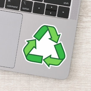 Recycling recycle symbol green sticker