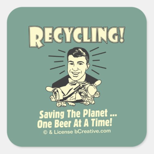 Recycling Saving the Planet Square Sticker