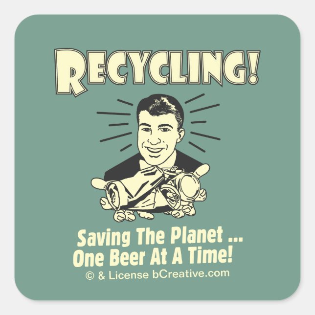 Recycling: Saving the Planet Square Sticker (Front)