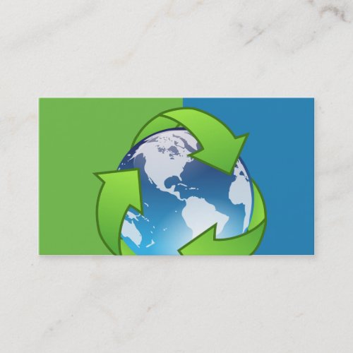 Recycling Service Globe Business Cards