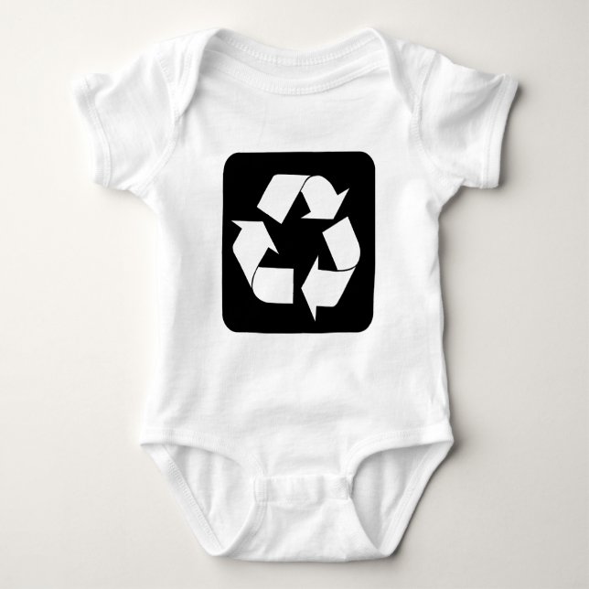 Recycling Sign - Black Baby Bodysuit (Front)
