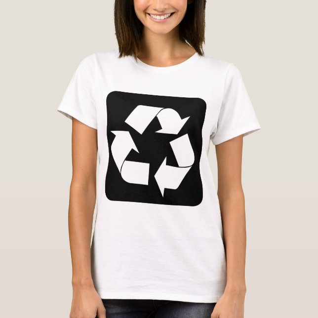 Recycling Sign - Black T-Shirt (Front)
