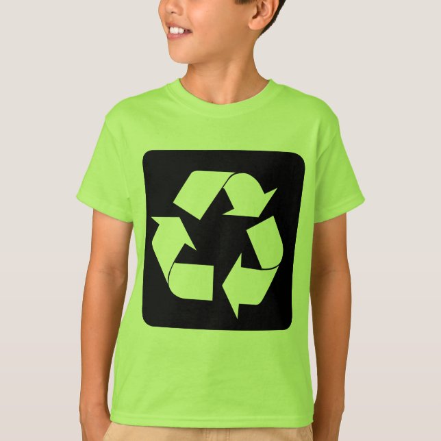 Recycling Sign - Black T-Shirt (Front)