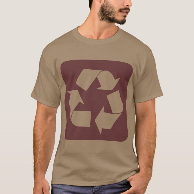 Recycling Sign - Dark Brown T-Shirt (Front)