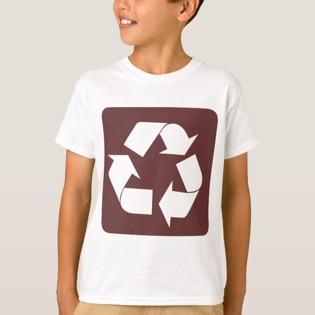 Recycling Sign - Dark Brown T-Shirt (Front)