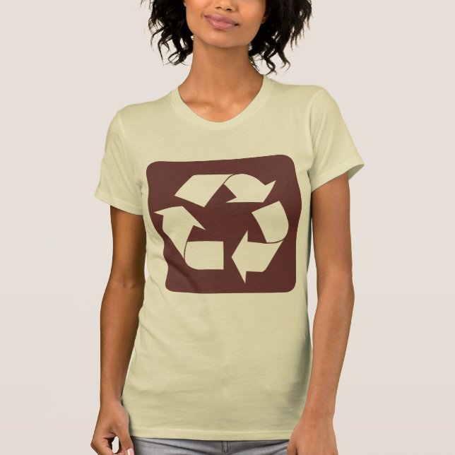Recycling Sign - Dark Brown T-Shirt (Front)