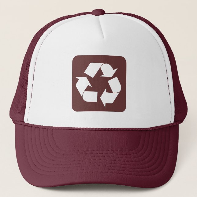 Recycling Sign - Dark Brown Trucker Hat (Front)