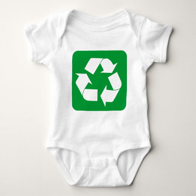 Recycling Sign - Grass Green Baby Bodysuit (Front)