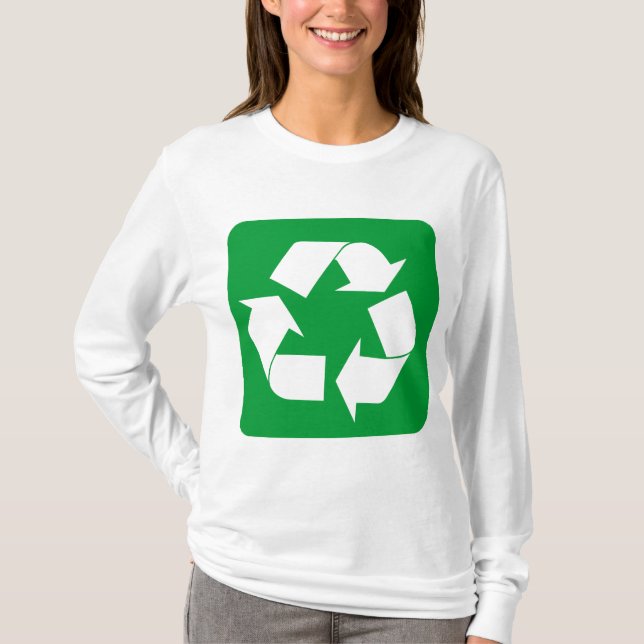 Recycling Sign - Grass Green T-Shirt (Front)