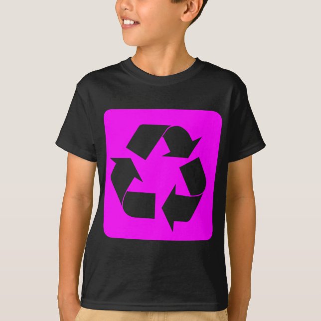 Recycling Sign - Magenta T-Shirt (Front)