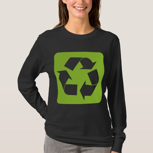 Recycling Sign - Martian Green T-Shirt (Front)