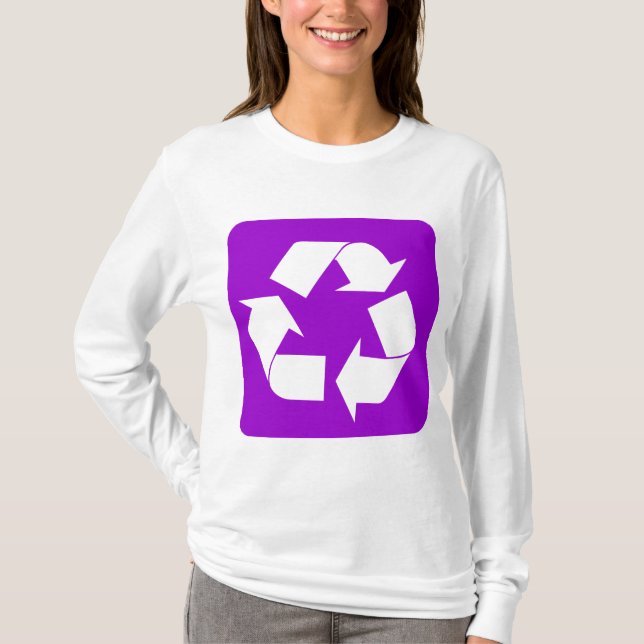 Recycling Sign - Purple T-Shirt (Front)