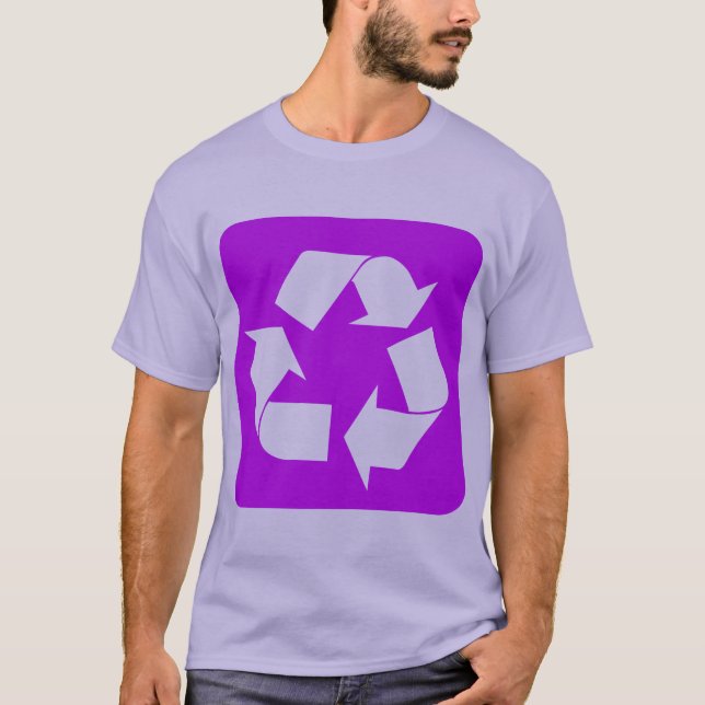 Recycling Sign - Purple T-Shirt (Front)