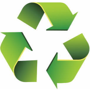 Recycling sign statuette