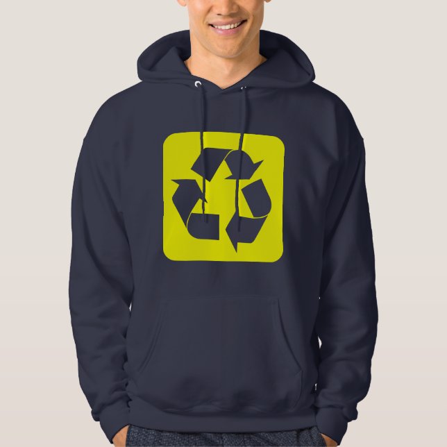 Recycling Sign - Yellow Hoodie (Front)