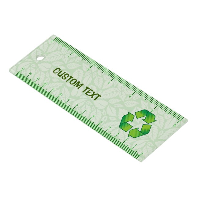 Recycling symbol 6 inch Ruler (Angled)