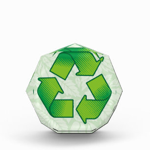 Recycling symbol acrylic award
